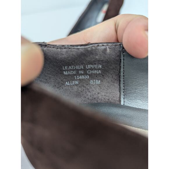 Vintage Leather Brown Block Heel Square Toe Pump Heels by Pesaro Womens Size 8.5 - Picture 8 of 9